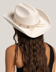 Turquoise Trim Faux Wool Womens Cowboy Hat image number 6
