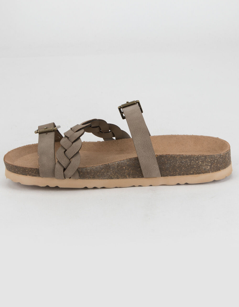 SODA Braided Buckle Girls Taupe Sandals image number 2