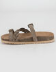 SODA Braided Buckle Girls Taupe Sandals image number 3