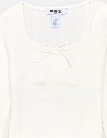RSQ Girls Texture Cinch Long Sleeve Top Alternative Image