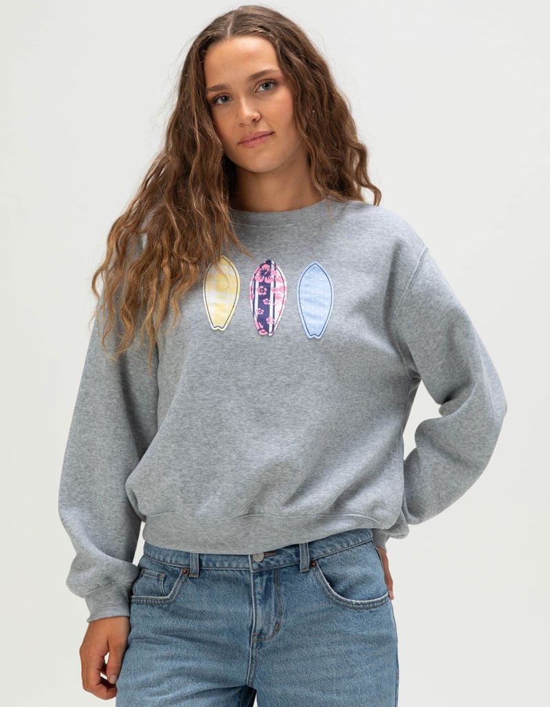 RSQ Womens Surfboard Crewneck Sweatshirt image number 0