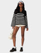 EDIKTED Oversized Quarter Zip Striped Womens Sweater image number 2