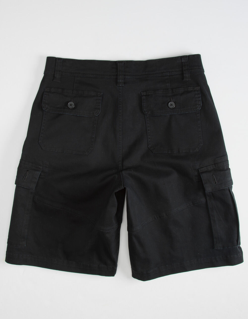 AMERICAN STAR Mens Black Cargo Shorts image number 1