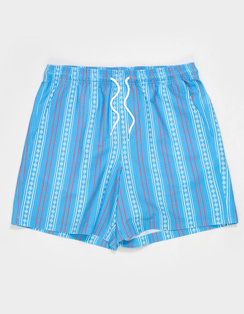 RSQ Mens Seersucker 6.5" Swim Trunks image number 1