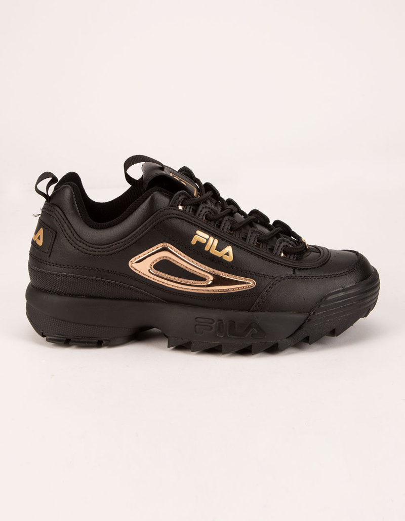 FILA Disruptor II Metallic Accent Black & Gold Womens Shoes image number 0