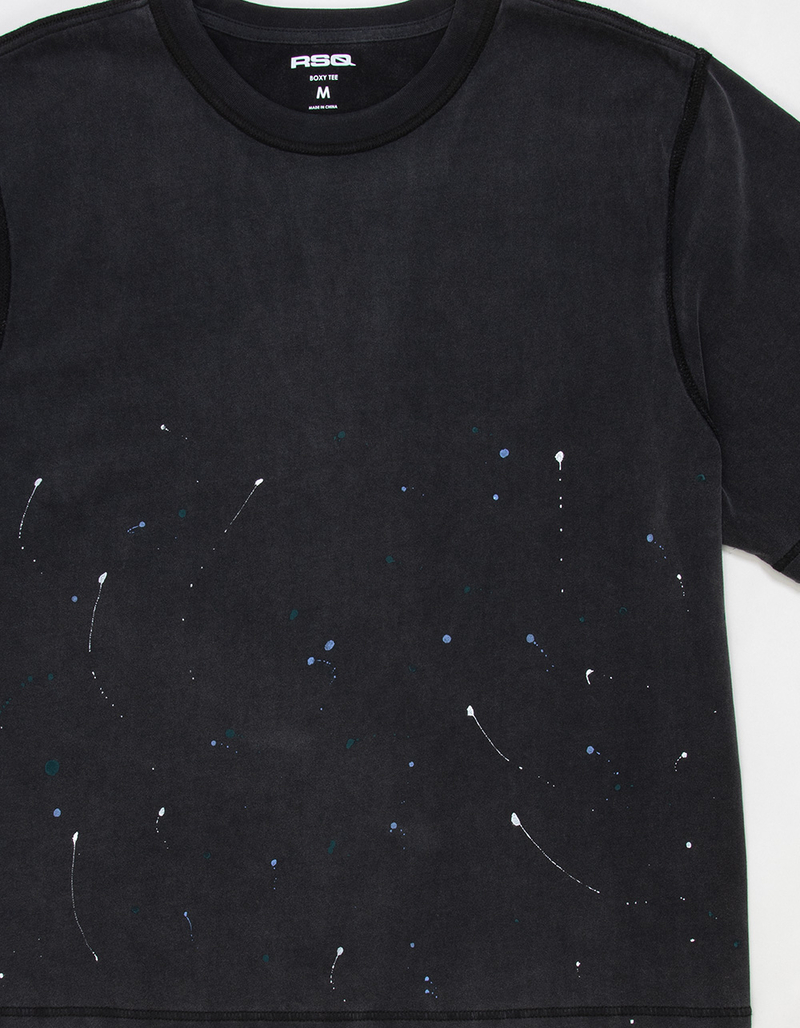 RSQ Mens Paint Splatter Boxy Tee image number 5