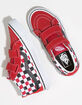 VANS Checkerboard Sk8-Mid Reissue V Black & Racing Red Boys Velcro Shoes image number 2