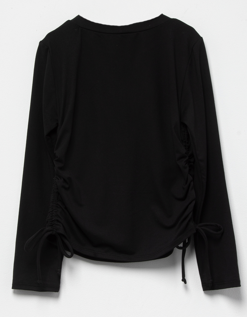 FOR ALL SEASONS Ruched Side Girls Top image number 1