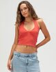 RSQ Womens Pointelle Halter Top image number 1