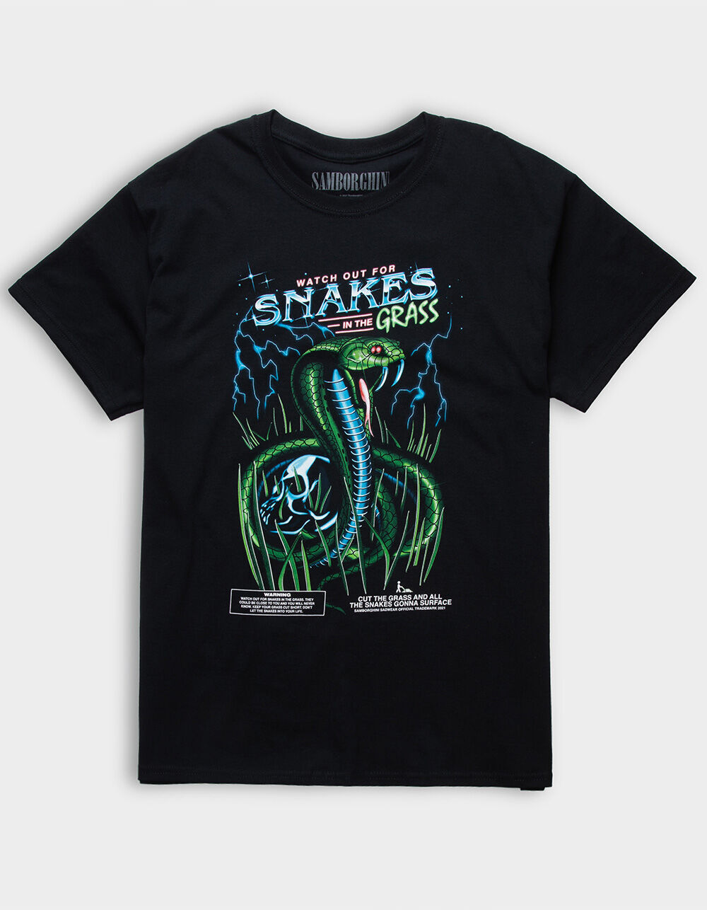 SAMBORGHINI Snakes In The Grass Mens Tee - BLACK - S | Tillys