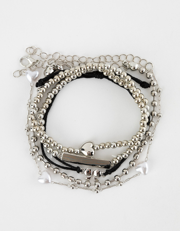 FULL TILT 5 Pack Heart/Bow Bracelet Set Primary Image