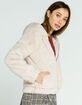 FULL TILT Fur Hooded Womens Tan Bomber Jacket image number 3