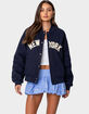 EDIKTED Big Apple Oversized Bomber Jacket image number 1