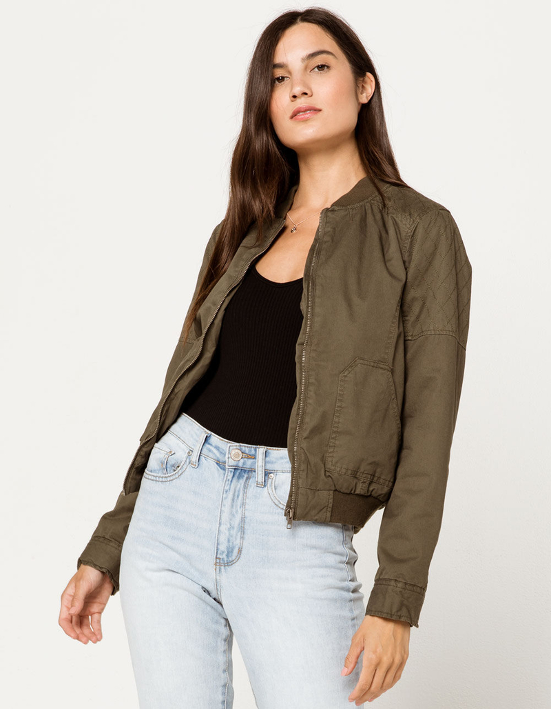 FULL TILT Quilted Womens Bomber Jacket image number 0
