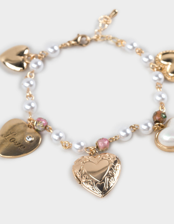 FULL TILT Multi Heart Locket Charm Bracelet Alternative Image