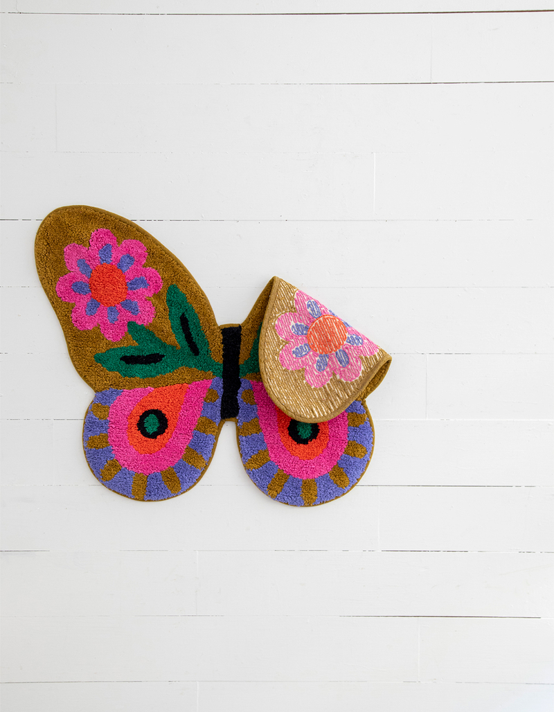 NATURAL LIFE Butterfly Bath Mat image number 1