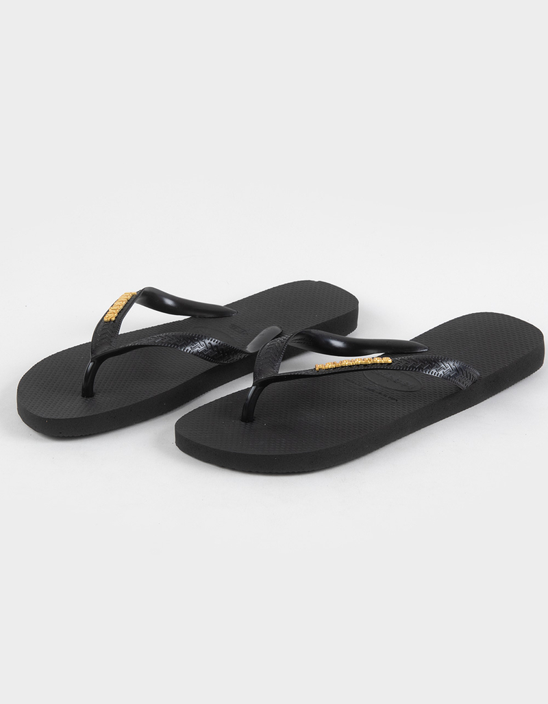 HAVAIANAS Top Logo Metallic Womens Flip Flops image number 2