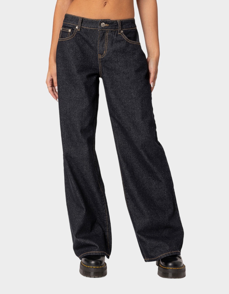 EDIKTED Raelynn Washed Low Rise Jeans image number 0