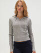 RSQ Womens Pointelle Zip-Up Hooded Sweater image number 1