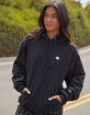CHAMPION Reverse Weave Womens Black Oversized Hoodie image number 1