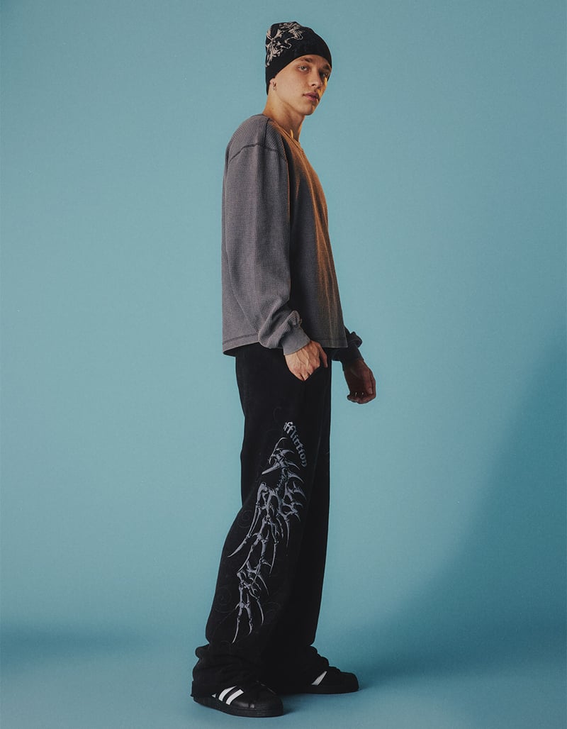 AFFLICTION Skeleton Mens Wide Leg Sweatpants image number 0