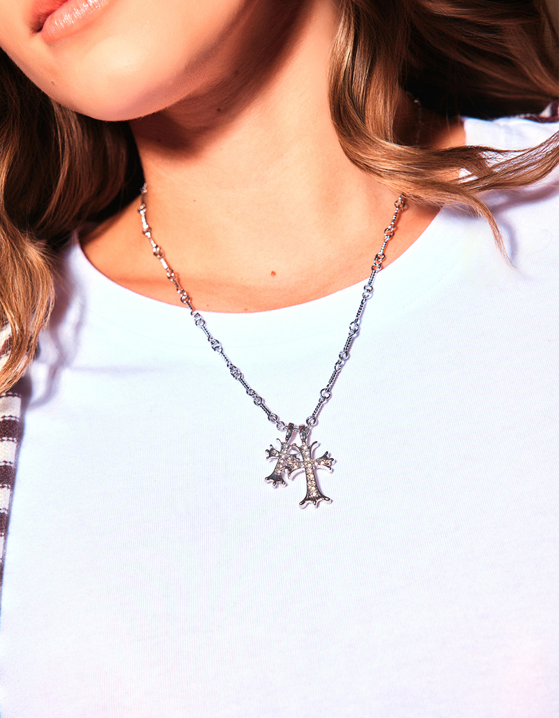 RSQ Cross Charm Necklace image number 0