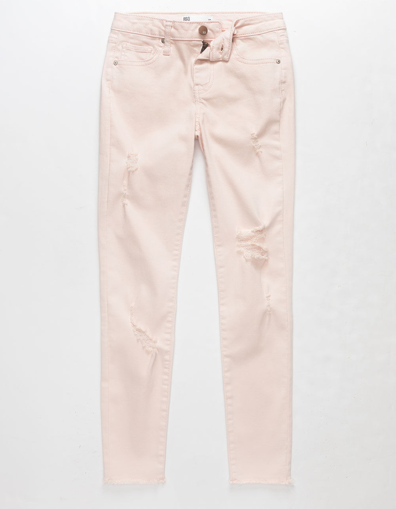 RSQ Baja Fray Ankle Girls Ripped Skinny Jeans image number 0