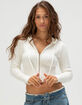 RSQ Womens Cable Knit Zip-Up Hooded Sweater image number 1