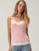 RSQ Womens Long Lace Trim Cami image number 1