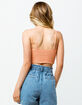 SKY AND SPARROW Crochet Peach Womens Crop Cami image number 3