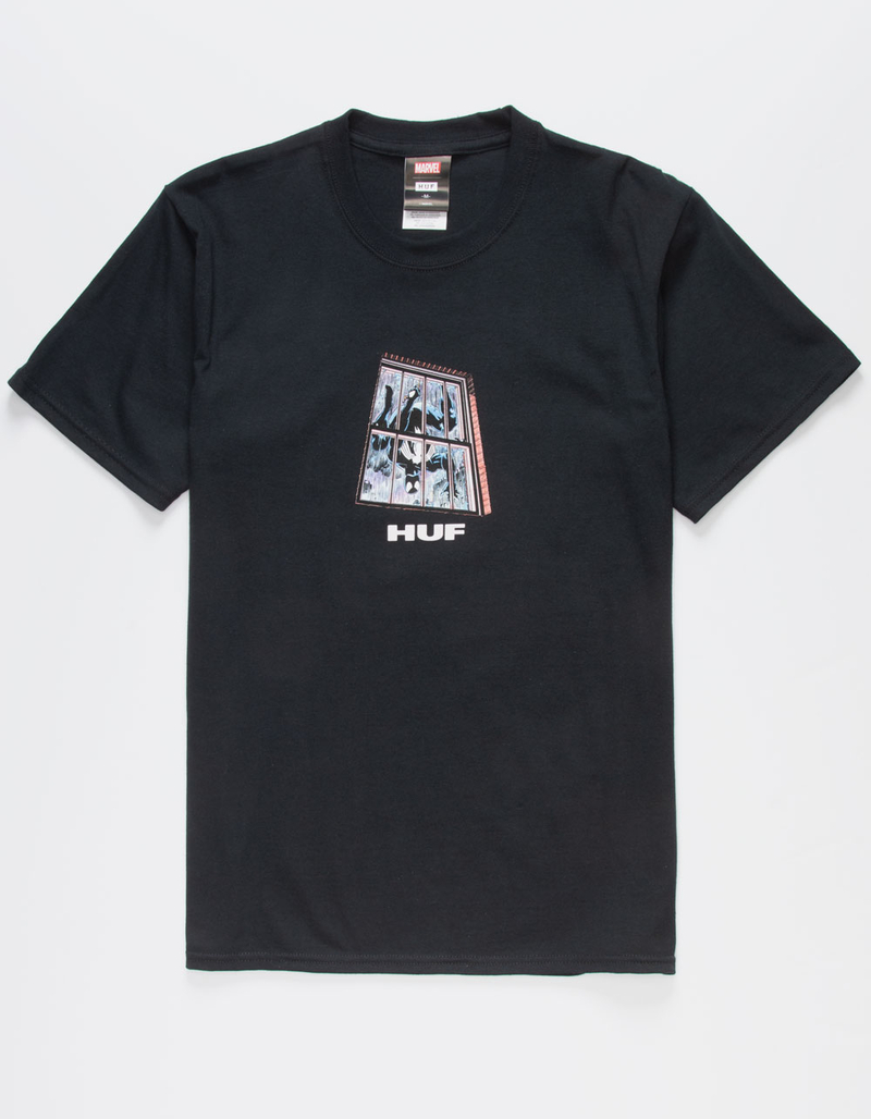 HUF x Marvel Black Suit Spider Mens Tee image number 0
