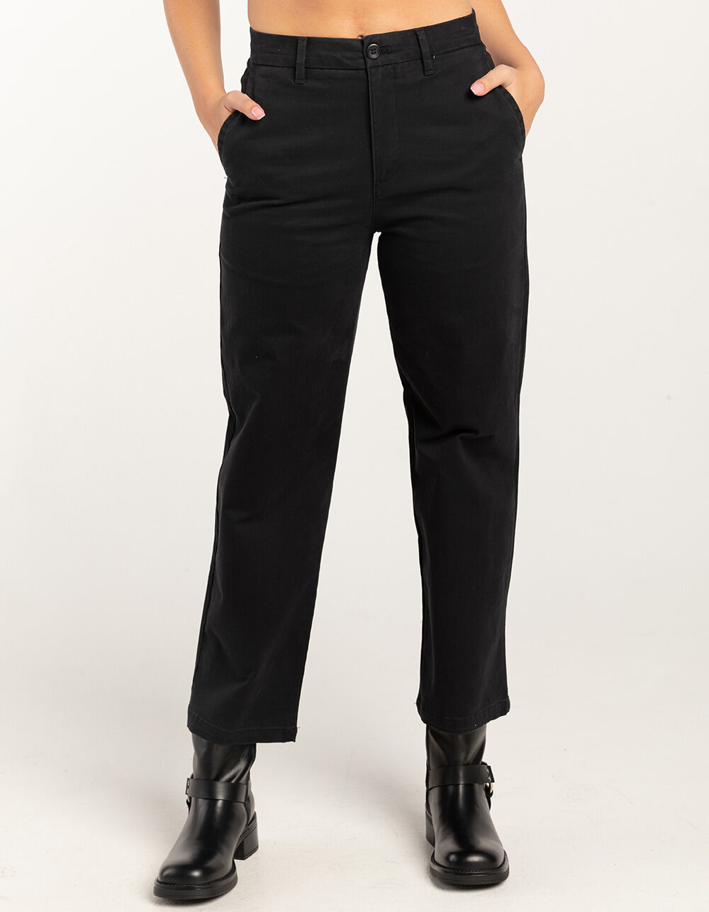 DOCKERS Weekend High Rise Womens Chino Pants - BLACK | Tillys
