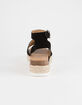 SODA Topic Black Womens Espadrille Flatform Sandals image number 4
