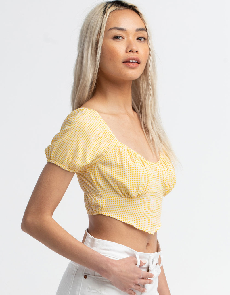 LIBERTY LOVE Gingham Tie Back Womens Top image number 1