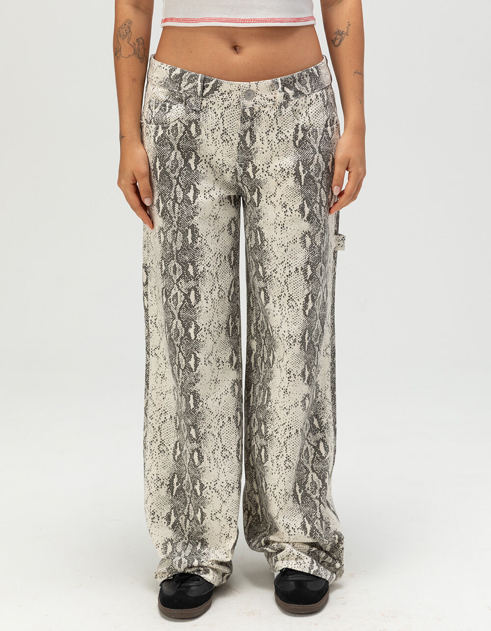 RSQ Womens Low Rise Snake Baggy Carpenter Pants - SNAKE | Tillys