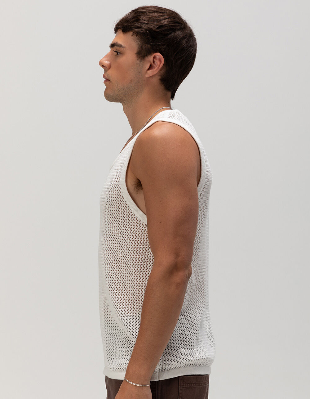 white crochet tank top