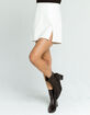 WEST OF MELROSE White Hot Pleather Side Slit Skirt image number 2