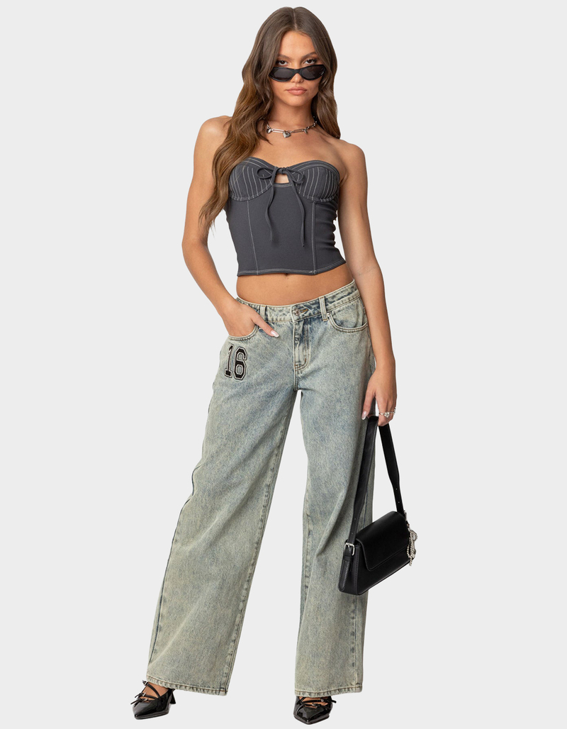 EDIKTED 16 Vintage Acid Wash Jeans image number 1