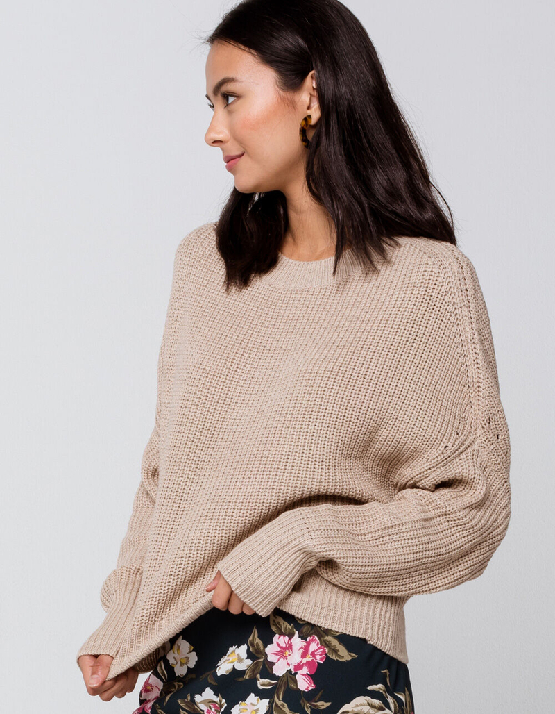 RAG SUPPLY Drop Shoulder Womens Sand Sweater image number 1