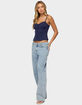 EDIKTED Delia Sweetheart Button Up Tank Top image number 4
