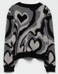 FULL TILT Heart Swirl Girls Sweater image number 3