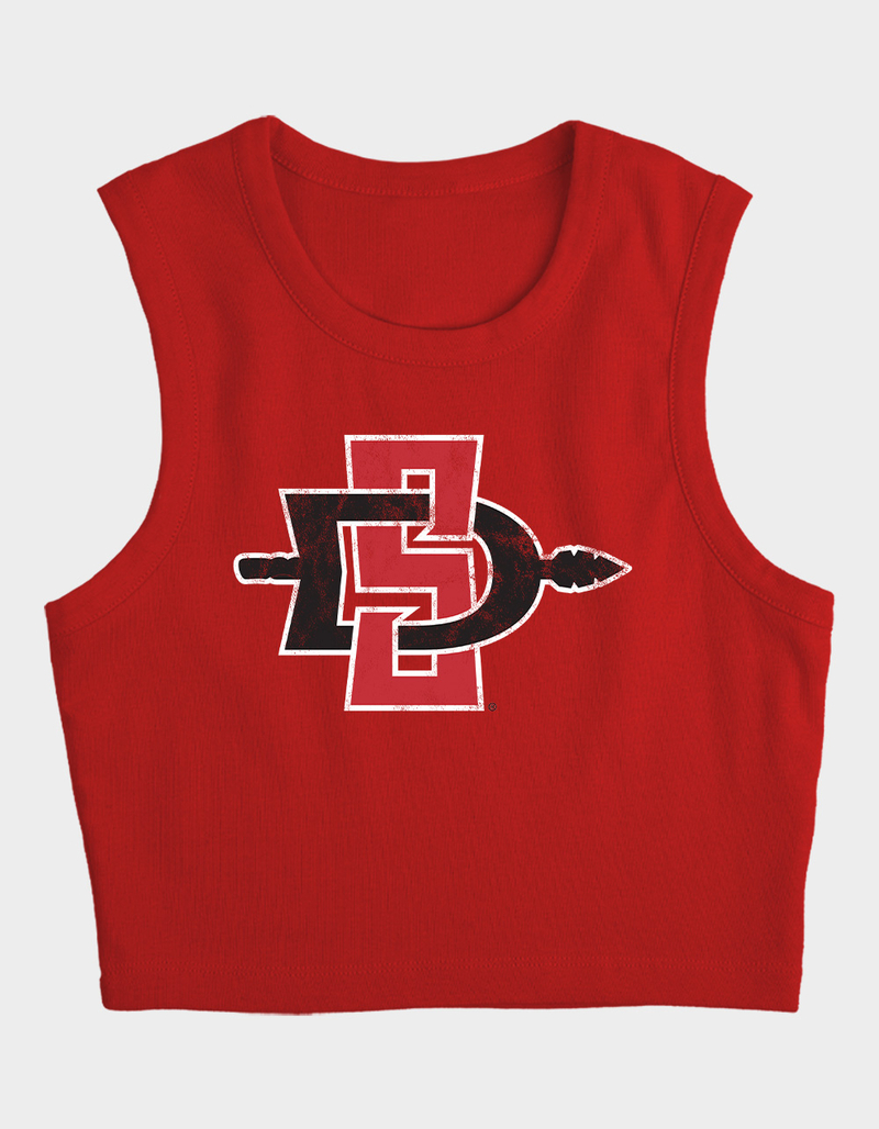 SAN DIEGO STATE UNIVERSITY Womens Cropped Tank Top image number 3