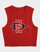 SAN DIEGO STATE UNIVERSITY Womens Cropped Tank Top image number 4