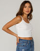 HEART + HIPS Pointelle Womens White Crop Cami image number 2