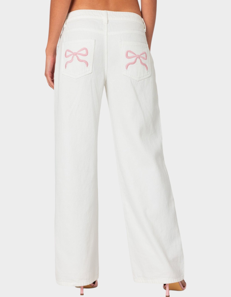 EDIKTED Bow Pocket Relaxed Jeans image number 3