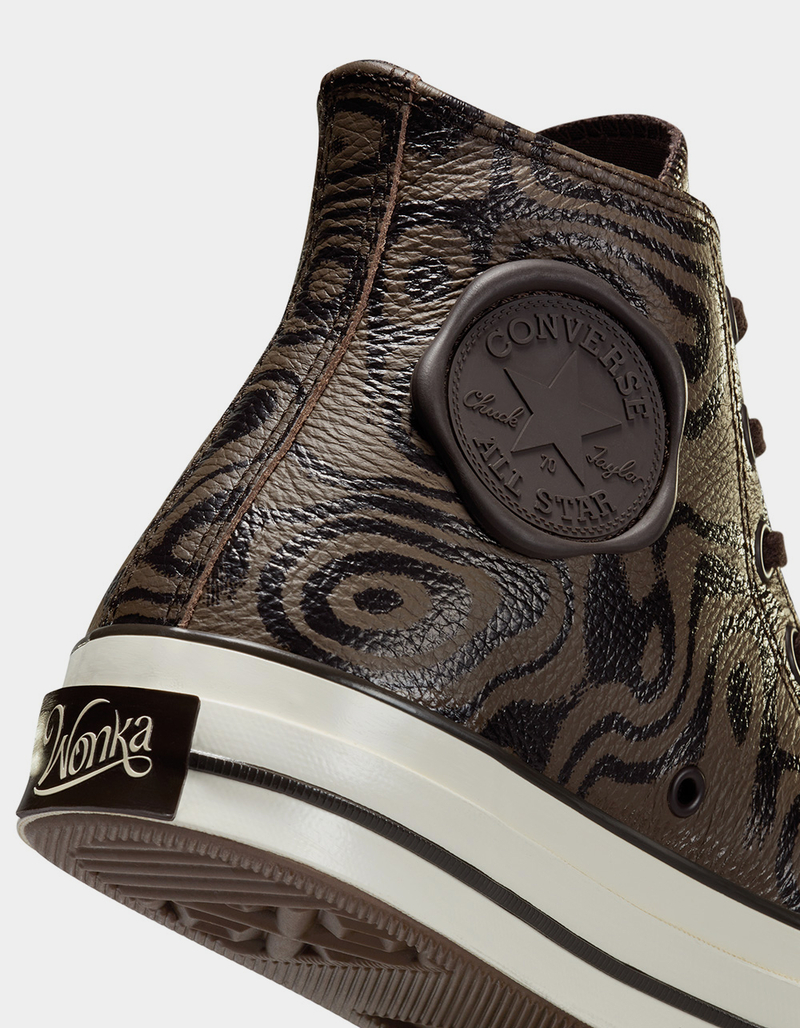 CONVERSE x Wonka Chuck 70 Chocolate Swirl High Top Shoes - BROWN 