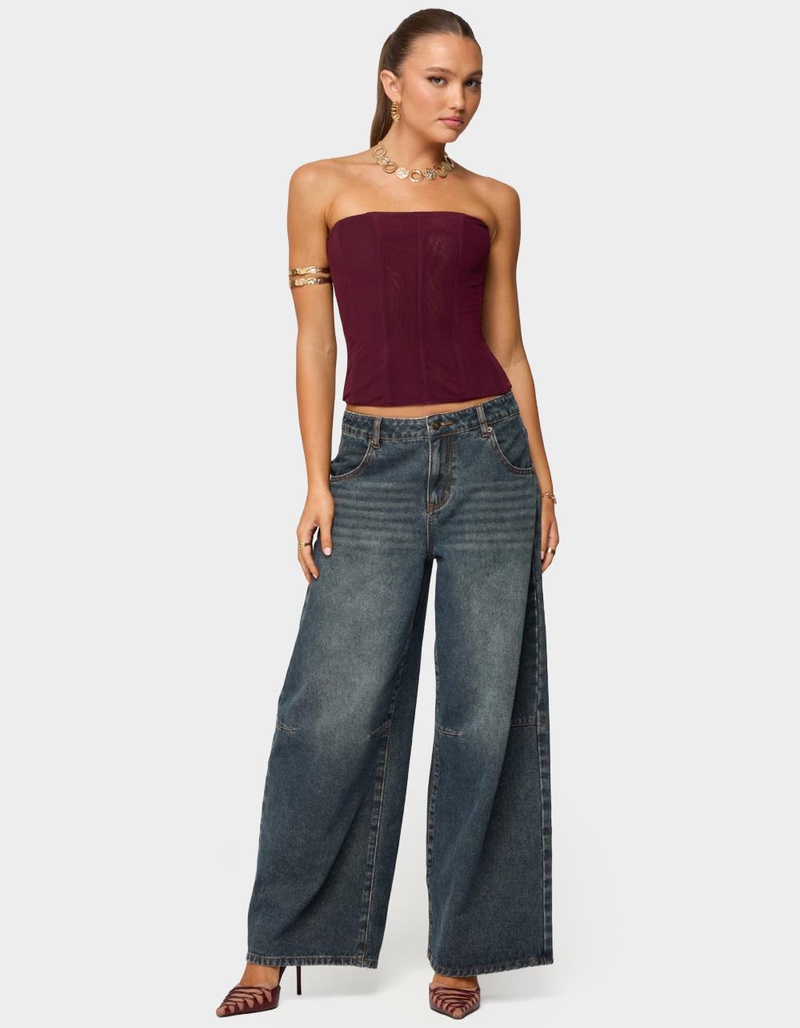 EDIKTED Reed Sheer Mesh Corset image number 3