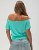 FULL TILT Womens Off The Shoulder Banded Bottom Top image number 4