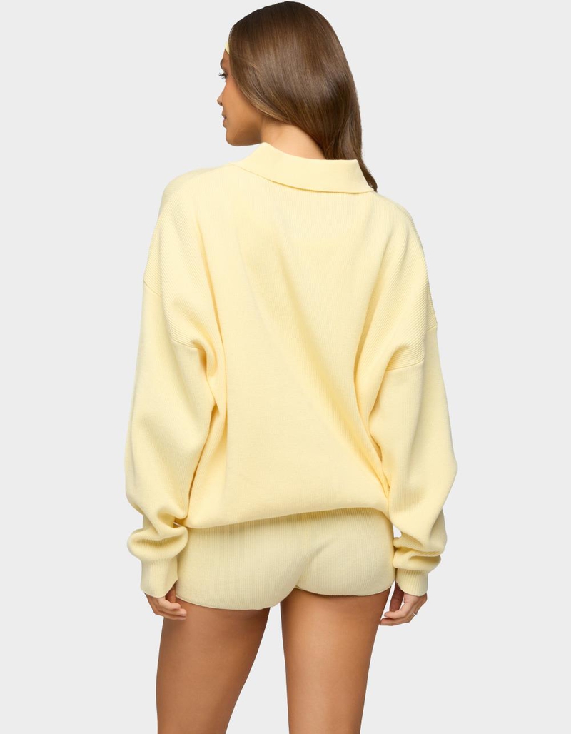 EDIKTED Lorie Oversized Knit Polo Sweater image number 2