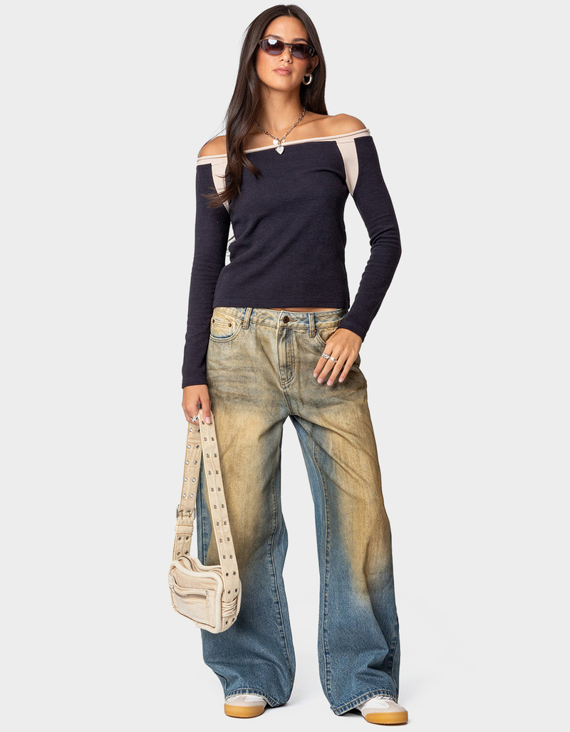 EDIKTED Off Shoulder Thermal Top image number 1